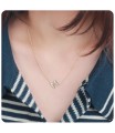 Silver Initial Letter Necklace M SPE-5553